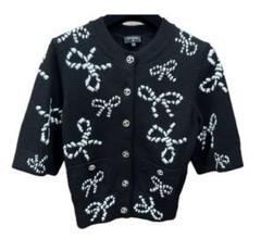 CHANEL リボンモチーフ 半袖ニット 34 CHANEL リボンモチーフ ニット カーディガン34 - メルカリ