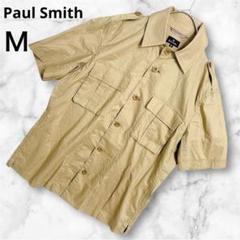 2156 ポールスミス Paul Smith ワークシャツ M ベージュ 半袖