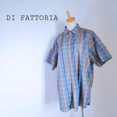 DI FATTORIA チェック柄 半袖シャツ Lサイズ