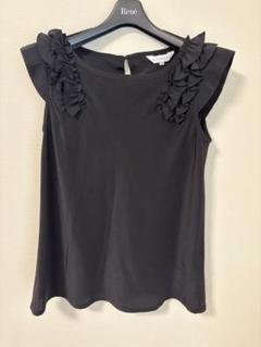 エムプルミエ　M-premier BLACK 刺繍パフスリーブブラウス ポンチタックスリーブハーフカットソー(34P NAVY): M-PREMIER