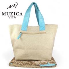 【MUZICA VITA】極美品 キャンバストート バッグ インナーポーチ付