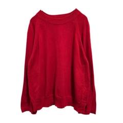 ローリーズファーム ラグランスリーブ コットン ニット レッド M
