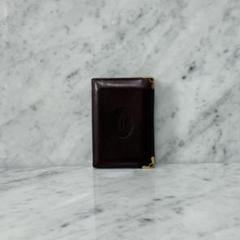 Cartier カルティエ カードケース 二つ折り ワインレッド マストライン