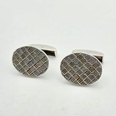TIFFANY 14K 925 編み込み メッシュ カフス メンズ