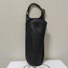レザー製ハンドル付きメガネケース 黒