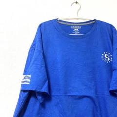 ワンポイント STRONS メンズ Tシャツ HEROES ブルー 3XL 古着
