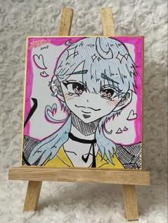 手描き 色紙 イラスト オリジナルキャラ