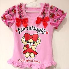 アースマジック　 りぼんTシャツ 　 　　　フリル袖　90(100)