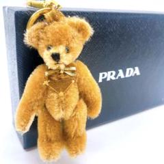 PRADA クマ型チャーム ゴールド装飾 良品 人気 PRADA プラダ チャーム キーホルダー クマ ベア