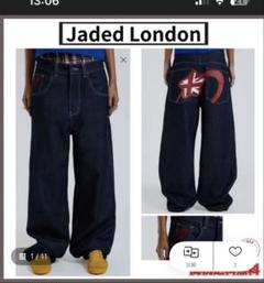 人気【JADED LONDON】ミッドブルー スラブ コロッサス ジーンズ Mid Blue Crash Biker Colossus Jeans | Womens | Jaded London