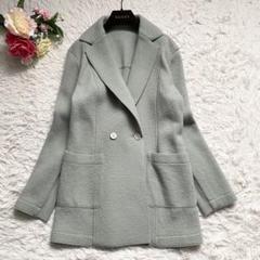 極美品■モラビト　高品質　ウール　コート　ダブルボタン　グリーン系　日本製