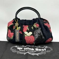 Think Bee！　シンクビー！　ハンドバッグ　薔薇　バラ　スパンコール　黒