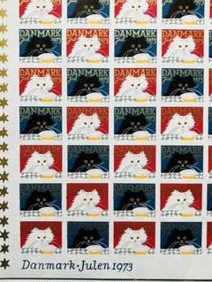 デンマーク◆1973年◆クリスマスシール　猫のサムネイル