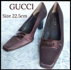 【美品】GUCCI ダークブラウン ポインテッドトゥ ハイヒール　イタリア製 GUCCI - □未使用品□GUCCI グッチ パンプス サイズ36 1/2