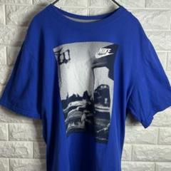 NIKEサッカープリントTシャツ/ブルー/XL