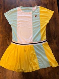 No.780 FILA ふわふわフェザー模様のワンピース☆スモーキーpink