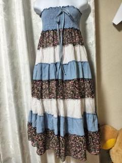 森ガール パッチワーク ワンピース スカート フェアリーグランジ