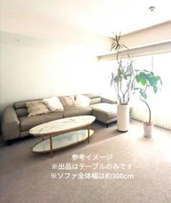 高級感◎鏡面大理石柄センターテーブル収納棚付き楕円形オーバルゴールド 輸入品