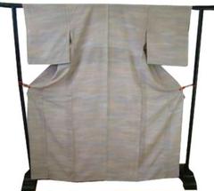駒絽 小紋 正絹 居敷当て2巾付 150cm～155cm 仕立上り Ks969