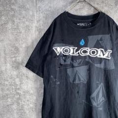 VOLCOM ボルコム　プリントTシャツ　ダメージ加工　ストリート　Y2K 黒