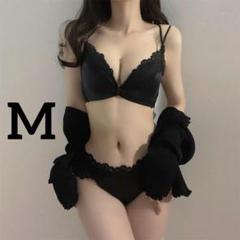 ブラックレース フロントホック ブラショーツ セット パット内蔵 ノンワイヤー