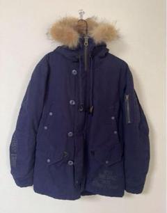 美品】STUSSY N-2b フライトジャケット紺色 ファー付きフード M