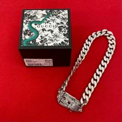 極美品 グッチ アラベスクキャットヘッド 喜平ベルト ネックレス シルバー925