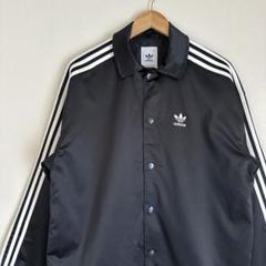 【常田大希着用】アディダスサテンコーチジャケット ナイロントラックトップ黒白L adidas - King Gnu常田大希 着用 adidas サテン コーチ