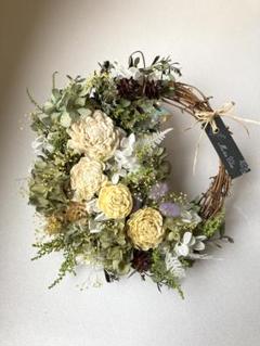 秋色紫陽花クレセントリース2024 ♡約21センチ 秋色紫陽花クレセントリース2024 ♡約21センチ