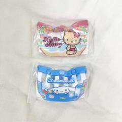 【新品】サンリオキャラクターズ プールバッグ風ミニポーチ2 ハローキティ　日焼け