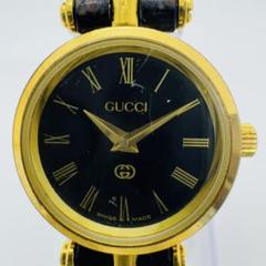 ✨GUCCI✨グッチ✨シェリーライン✨ブラックダイアル✨ゴールド✨腕時計✨