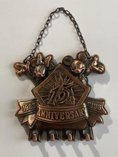 【中古】ミッキーマウス&ミニーマウス 壁飾り キーフック ディズニー15周年記念