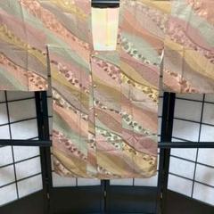 ［5152］道行コート 美品 草花文様 ぼかし 正絹 着物 袷