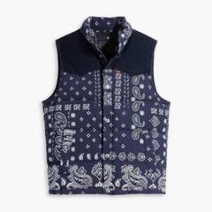 美品【Levi's】リーバイス ウエスタン ペイズリー柄 ダウンベスト 2025年最新】Levi's メンズ ダウンベスト・キルティングベストの
