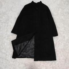 極美品》レリアン ロングコート カシミヤ シルク ブラック 比翼