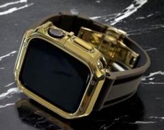 Apple Watch ラバーバンド　ベルト&カバー　ブラウンBRG1