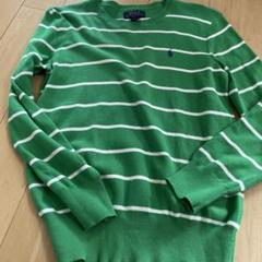 Polo Ralph Lauren 緑白ストライプセーター レディースサイズ