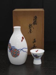 柿右衛門　古美術　骨董　古道具　徳利　染付 Yahoo!オークション -「酒器 徳利」(柿右衛門様式) (色絵)の落札