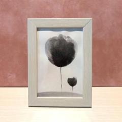 木製額付き　ポストカード　水墨画　アート　原画