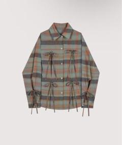 LA POMME petit Many Ribbon Check Shirt