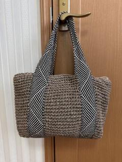 美品 しまむら 完売品 かごバッグ ブラウン シルバーラメ テープ