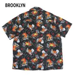 BROOKLYN オープンカラー シャツ 龍 ドラゴン 虎 タイガー L