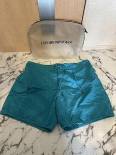 新品 Emporio Armani ターコイズ水着 収納ポーチ付き スイムウェア