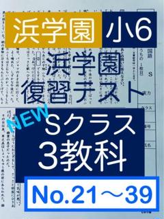 浜学園小６ Sクラス 3科目 実力〜No19 半年分 2025年最新】浜学園 小6 復習テストの人気アイテム - メルカリ