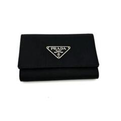 プラダ PRADA 6連キーケース 三角ロゴ ナイロン ブラック 美品