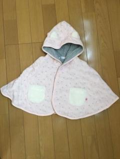 べべ ポンチョ ケープ bebe ピンク ガーゼ 50〜90