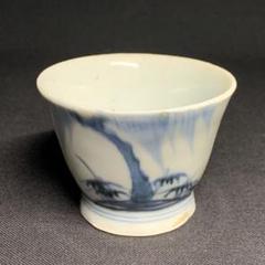 お値下げ中　江戸中　古伊万里　陽刻　白抜菊図　極上　角型香合　よろけ図染付 お値下げ中 江戸中 古伊万里 陽刻 白抜菊図 極上 角型香合
