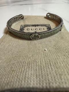 GUCCI シルバー グリーン バングル