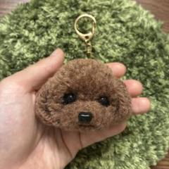 ＊うるうるトイプードル　毛糸キーホルダー＊レッド　濃い茶　マルプー　羊毛