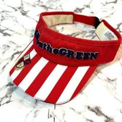 KISSontheGREEN ゴルフバイザー 赤白ストライプ